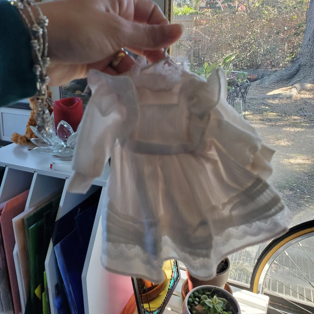 Elegant White Doll Wardrobe with Mirror